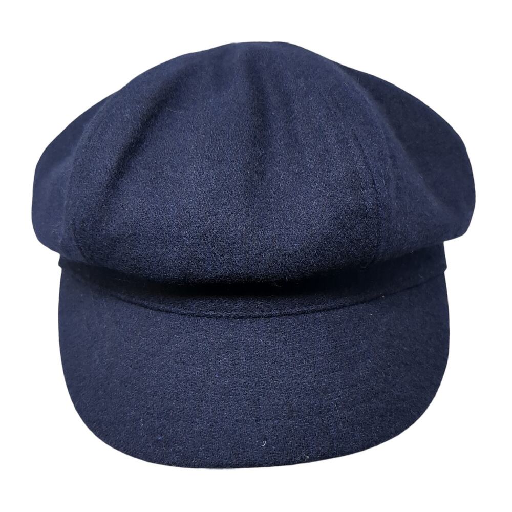 Betmar New York Beret Hat Cap Blue One Size Adjustable Blank Poly Blend